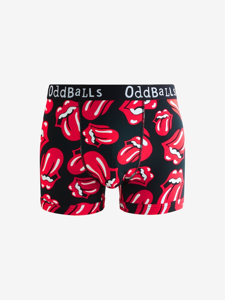 OddBalls Black Mens Rolling Stones Boxers - Image 1 of 1