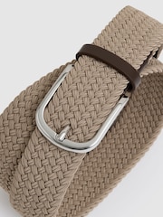 Reiss Stone Elmont Basket Weave Belt - Image 4 of 4