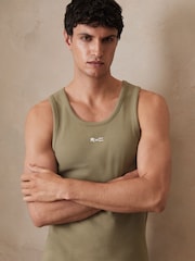 Reiss Sage Green Longa Reiss | Ché Logo-Embroidered Vest - Image 1 of 6