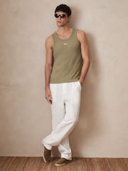 Reiss Sage Green Longa Reiss | Ché Logo-Embroidered Vest - Image 3 of 6