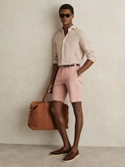 Rosa - Reiss Wicket Cotton Chino Shorts with Stretch - Imagen 1 de 6