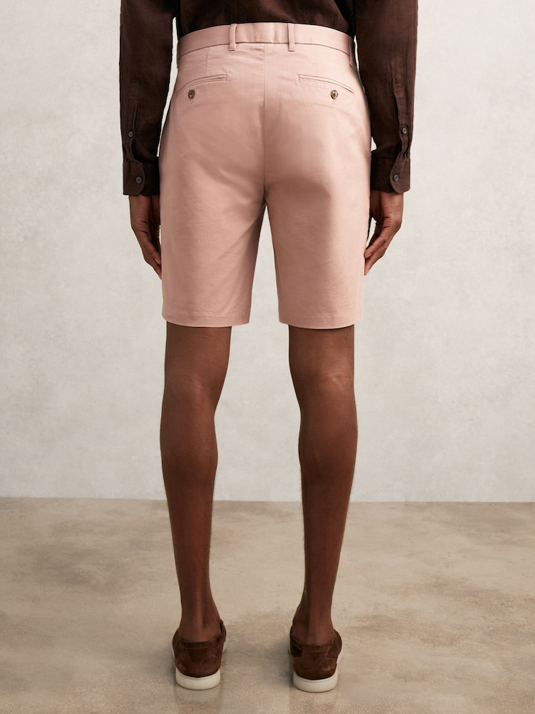 Reiss Rose Pink Wicket Cotton Chino Shorts with Stretch - Image 5 of 6