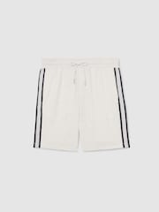 Reiss White Salina Reiss | Ché Towelling Monogram Shorts - Image 2 of 6