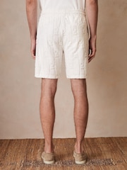 Reiss White Salina Reiss | Ché Towelling Monogram Shorts - Image 5 of 6
