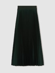 ירוק כהה - Reiss Seren Pleated Midi Skirt - Image 2 of 6