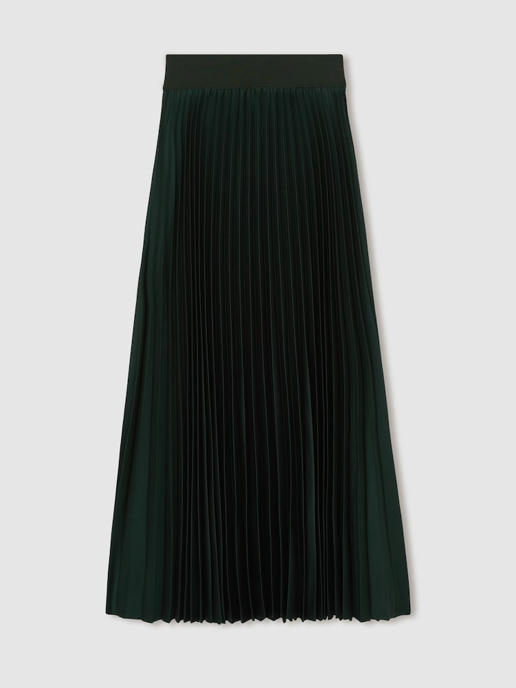 Dunkelgrün - Reiss Seren Pleated Midi Skirt - Bild 2 von 6 Dunkelgrün - Reiss Seren Pleated Midi Skirt - Bild 2 von 6