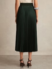 ירוק כהה - Reiss Seren Pleated Midi Skirt - Image 5 of 6
