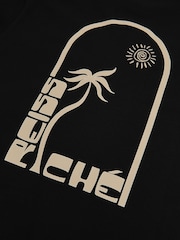Reiss Black Roda Reiss | Ché Cotton Palm-Print T-Shirt - Image 6 of 6