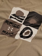 Reiss Sage Green Brava Reiss | Ché Cotton-Linen Sunset T-Shirt - Image 7 of 7