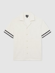 Reiss White Kala Reiss | Ché Towelling Monogram Shirt - Image 2 of 6