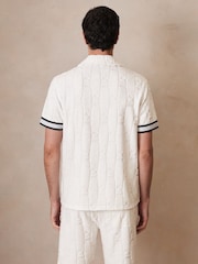 Reiss White Kala Reiss | Ché Towelling Monogram Shirt - Image 5 of 6