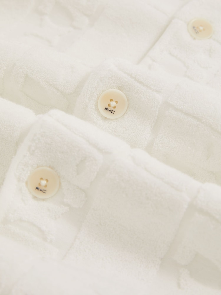 Reiss White Kala Reiss | Ché Towelling Monogram Shirt - Image 6 of 6