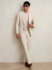 Reiss Stone Found Slim Fit Internal Drawstring Trousers - Image 1 of 7