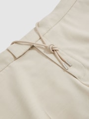 Reiss Stone Found Slim Fit Internal Drawstring Trousers - Image 7 of 7