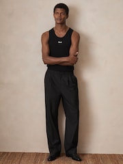 Reiss Black Longa Reiss | Ché Logo-Embroidered Vest - Image 3 of 6
