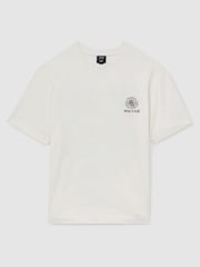 Reiss White Artola Reiss | Ché Cotton Palm-Tree T-Shirt - Image 2 of 6