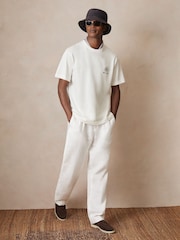 Reiss White Artola Reiss | Ché Cotton Palm-Tree T-Shirt - Image 3 of 6