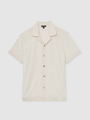Reiss White Eden Cotton Blend Towelling Shirt - Image 2 of 6