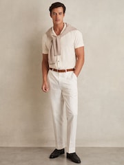 Reiss White Eden Cotton Blend Towelling Shirt - Image 3 of 6