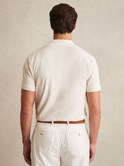 Reiss White Eden Cotton Blend Towelling Shirt - Image 5 of 6