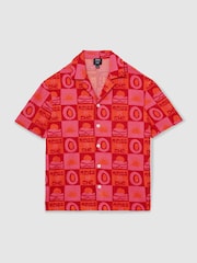 Reiss Pink Saura Reiss | Ché Sunset Towelling Shirt - Image 2 of 8