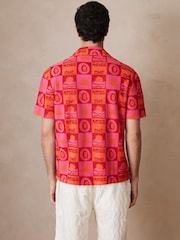 Reiss Pink Saura Reiss | Ché Sunset Towelling Shirt - Image 7 of 8