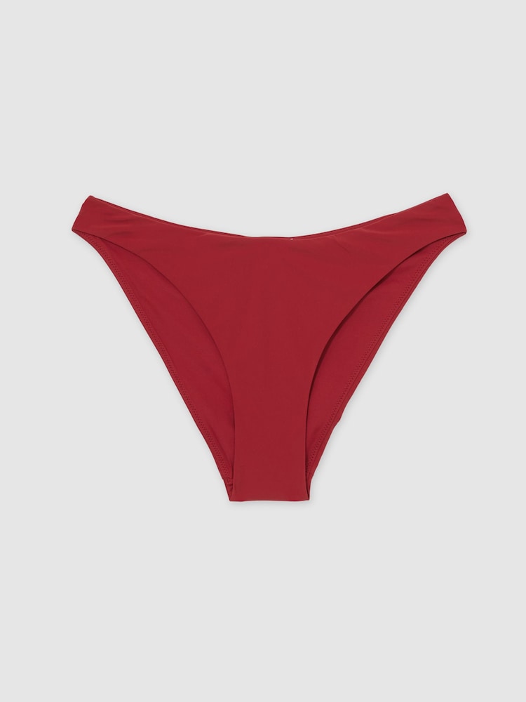 Reiss Dark Red Nara Fixed-Side Bikini Bottoms - Image 2 of 5
