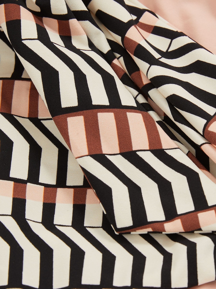 Reiss Black/Brown Charlie Chevron-Stripe Bikini Bottoms - Image 5 of 5