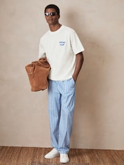 Reiss White Roda Reiss | Ché Cotton Palm-Print T-Shirt - Image 1 of 6