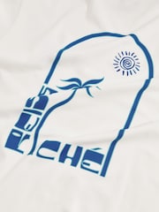 Reiss White Roda Reiss | Ché Cotton Palm-Print T-Shirt - Image 6 of 6