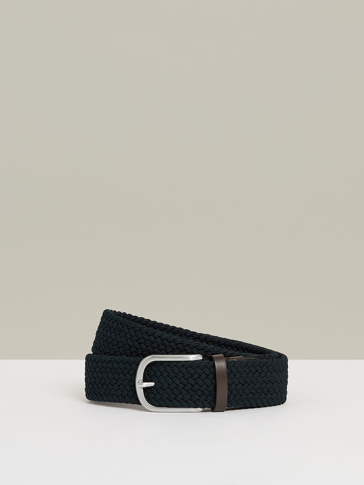 Reiss Navy Elmont Basket Weave Belt - Image 1 of 4