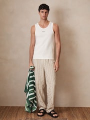 Reiss White Longa Reiss | Ché Logo-Embroidered Vest - Image 3 of 7