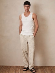 Reiss White Longa Reiss | Ché Logo-Embroidered Vest - Image 6 of 7