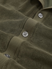 Reiss Green Eden Cotton Blend Towelling Shirt - Image 5 of 5