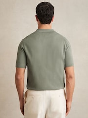 Reiss Sage Tay Pointelle-Knit Zip-Through Shirt - Image 4 of 5