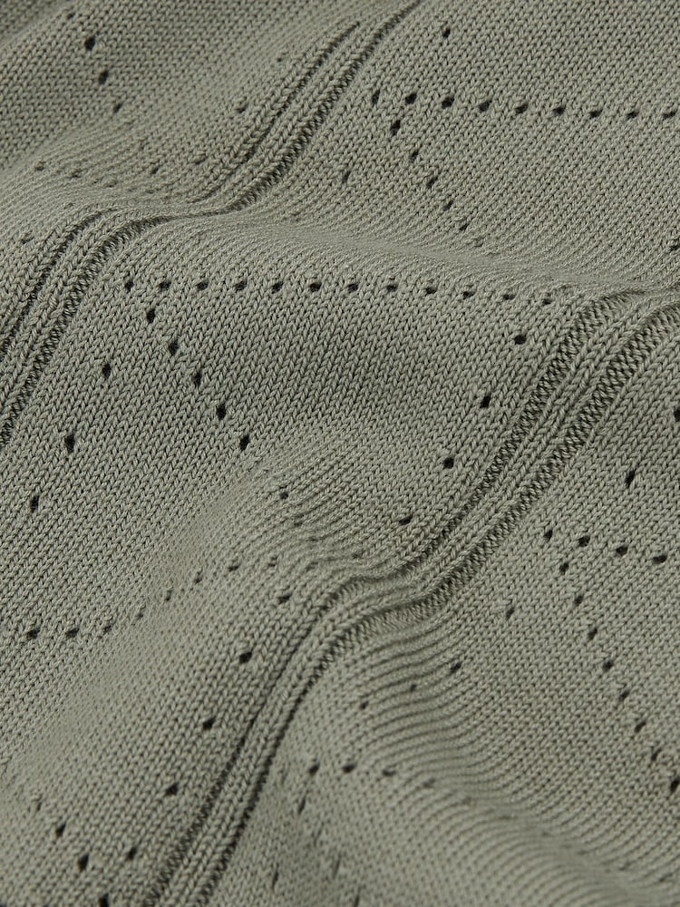 Reiss Sage Tay Pointelle-Knit Zip-Through Shirt - Image 5 of 5