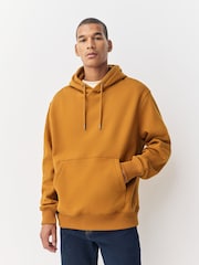 Dark Yellow Regular Fit Heavyweight Cotton Rich Jersey Hoodie - Image 1 of 7