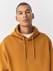 Dark Yellow Regular Fit Heavyweight Cotton Rich Jersey Hoodie - Image 4 of 7
