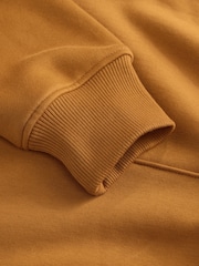 Dark Yellow Regular Fit Heavyweight Cotton Rich Jersey Hoodie - Image 6 of 7