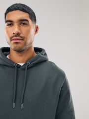 Slate Grey Regular Fit Heavyweight Cotton Rich Jersey Hoodie - Image 4 of 8