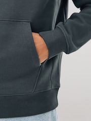 Slate Grey Regular Fit Heavyweight Cotton Rich Jersey Hoodie - Image 5 of 8