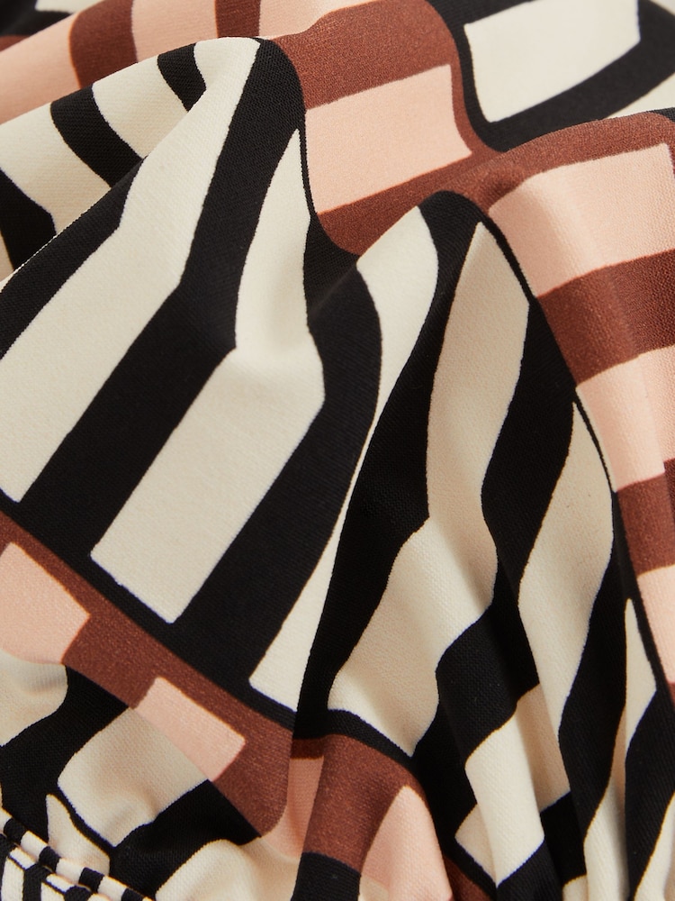 Reiss Black/Brown Kate Chevron Stripe Underwired Bikini Top - Image 5 of 5