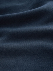 Navy Blue Regular Fit Heavyweight Cotton Rich Jersey Hoodie - Image 9 of 9