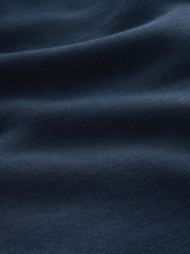 Navy Blue Regular Fit Heavyweight Cotton Rich Jersey Hoodie - Image 9 of 9