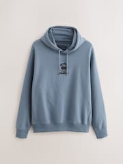 Blue Felix License Graphic Print Hoodie - Image 6 of 9