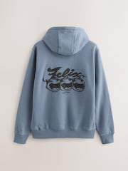 Blue Felix License Graphic Print Hoodie - Image 7 of 9