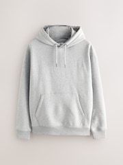 Grey Marl Regular Fit Heavyweight Cotton Rich Jersey Hoodie - Image 1 of 3