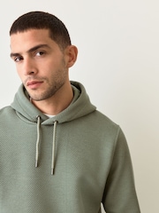 Sage Green Diagonal Textured Hoodie - Image 1 of 5