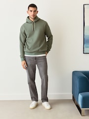 Sage Green Diagonal Textured Hoodie - Image 2 of 5