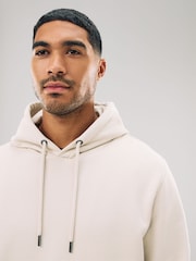 Ecru White Regular Fit Heavyweight Cotton Rich Jersey Hoodie - Image 5 of 8